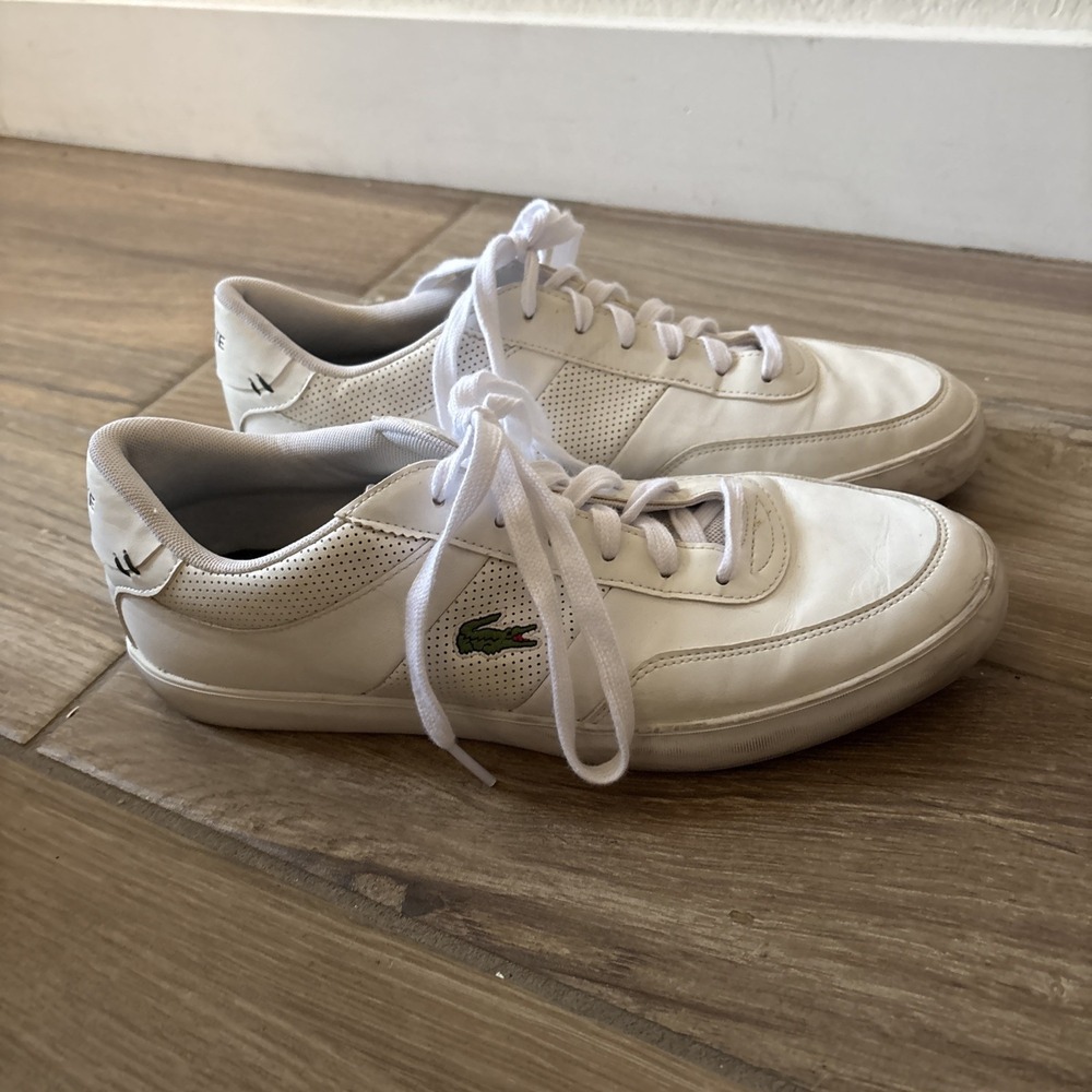 Lacoste Court-Master 0120 CMA Mens Size 9 White Canvas Lifestyle Sneakers Shoes